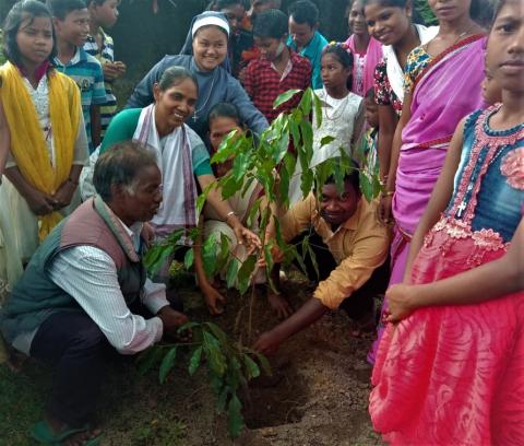 Sister Bimla and Sister Badashimuti on Environment Day 2021 in Sundari