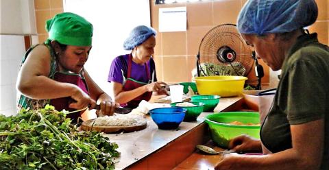 Our faithful volunteers in the kitchen