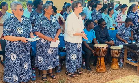 The Society Leadership Team and MMS at yesterday's celebration 