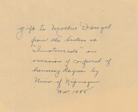 Inscription, 10 November 1958