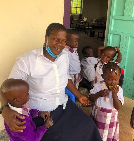 Sister Gaudencia and some of her pupils