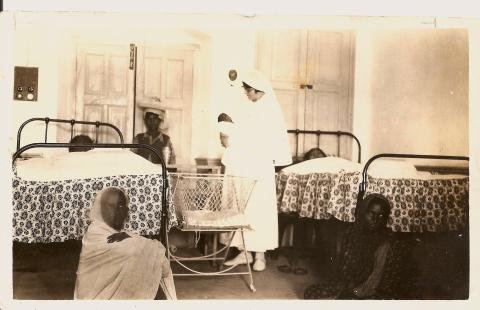 Sr Agnes Marie in maternity ward