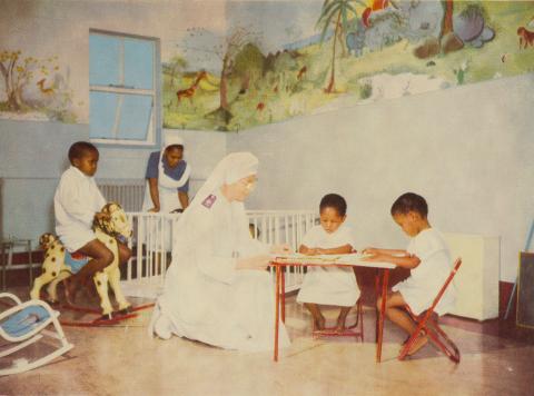 Hospital mural painted by one of the nursing sisters